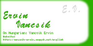 ervin vancsik business card